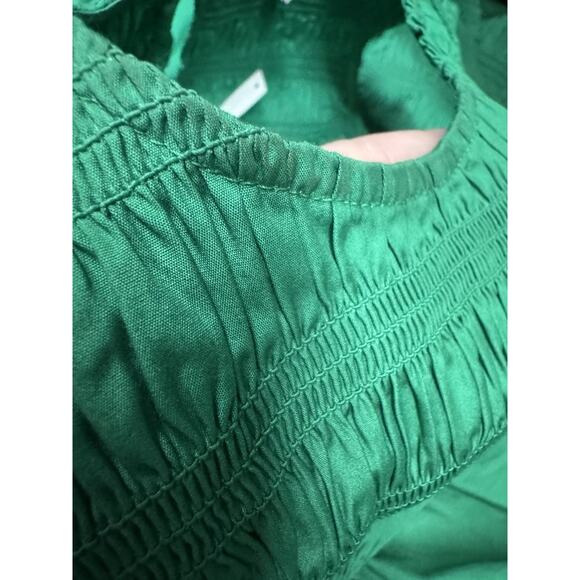 NWt Madewell Melody Bubble Hem Smocked Midi Dress Verdant Green Size Small - Picture 10 of 12